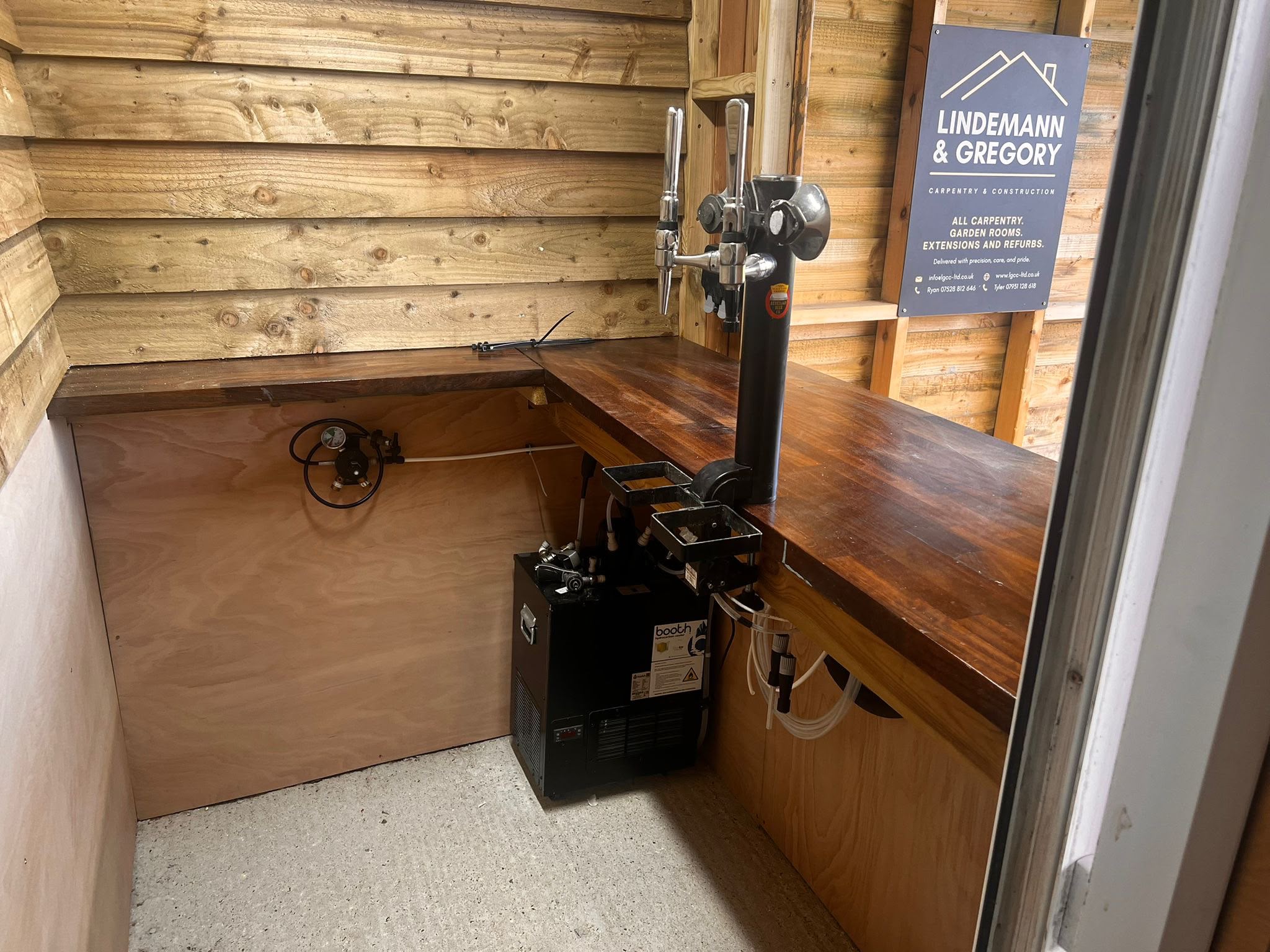 The fitted bar inside the new Flackwell Heath FC tea hut