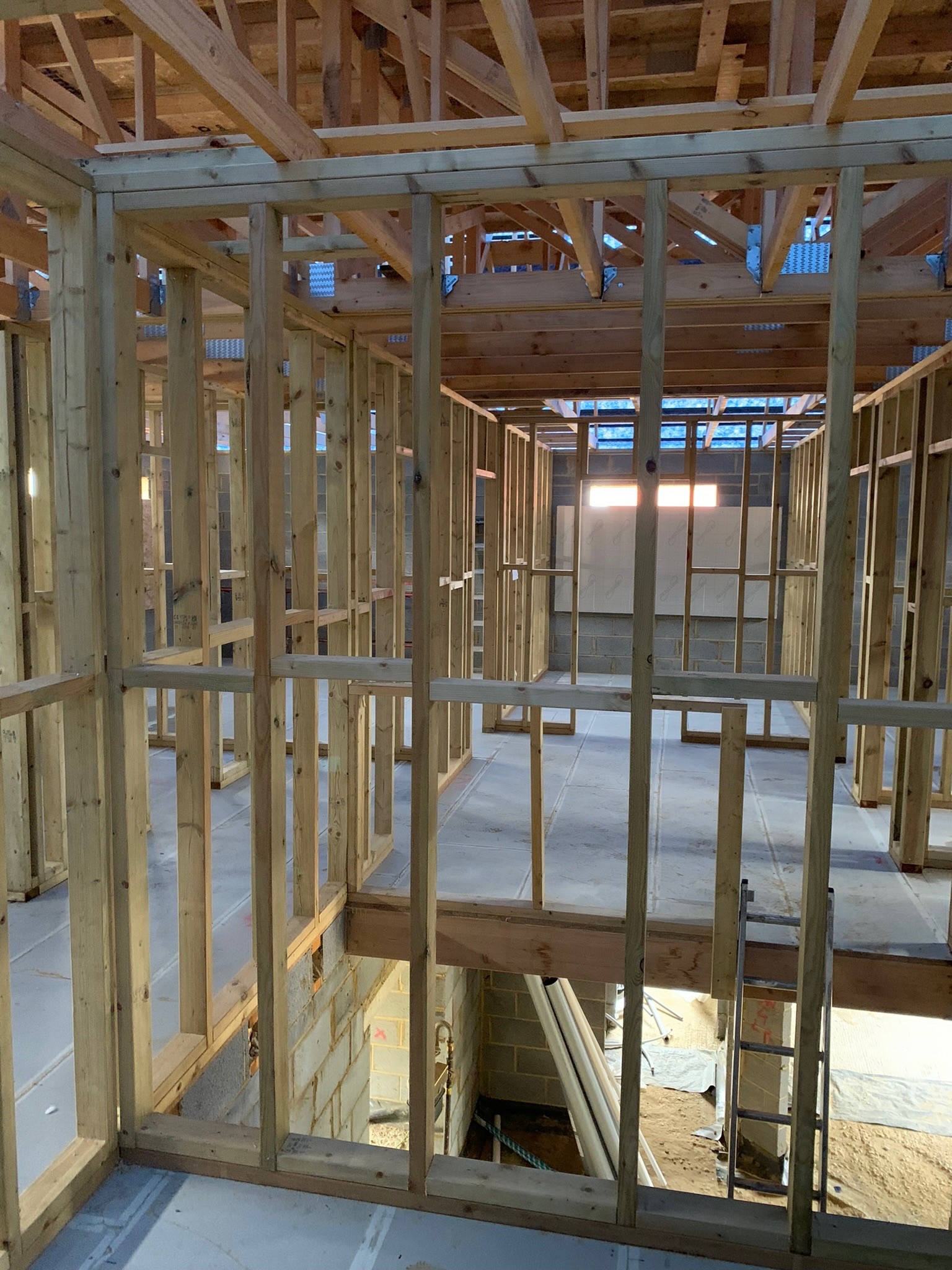 Timber frame structural work on an extension
